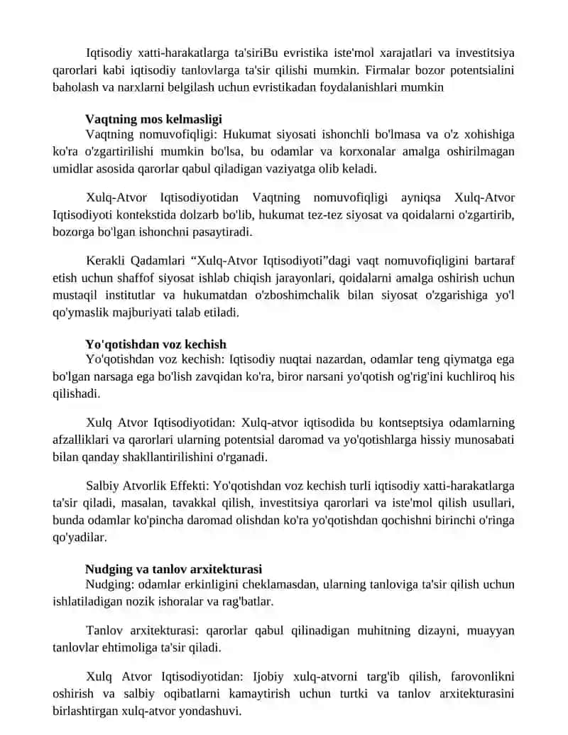 Xulq Atvor Iqtisodiyotidan 2