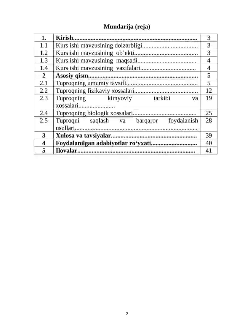 "Biogeotsenologiya" fanidan "Tuproqning tarkibi va xossalari." mavzusida tayyorlangan KURS ISHI 2