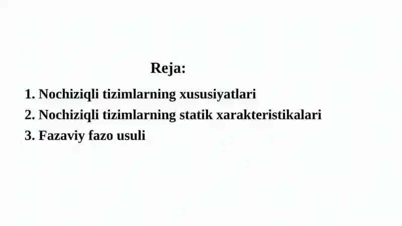 NOCHIZIQLI AVTOMATIK BOSHQARISH TIZIMLARI 2