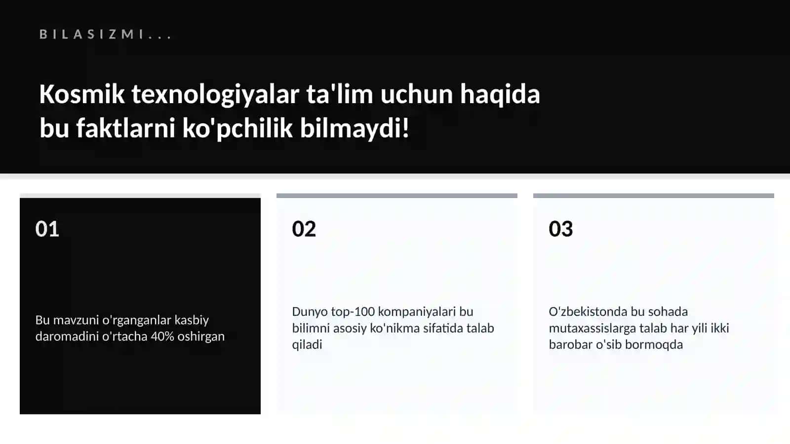 Kosmik texnologiyalar ta'lim uchun 2