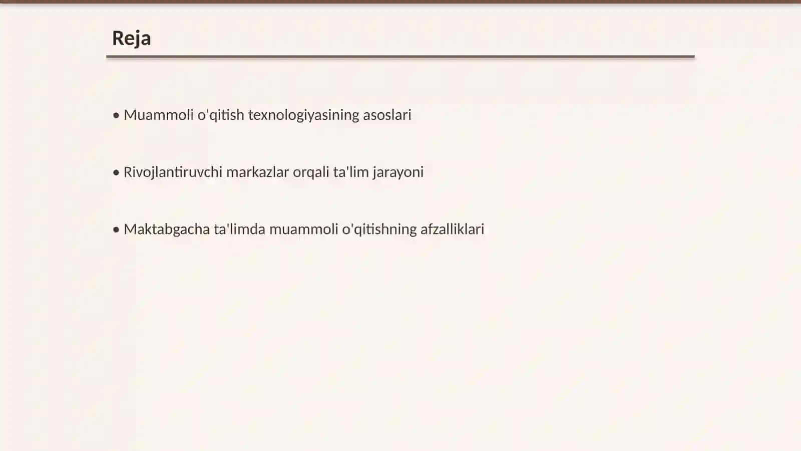 Muammoli o'qitish texnologiyasi 2