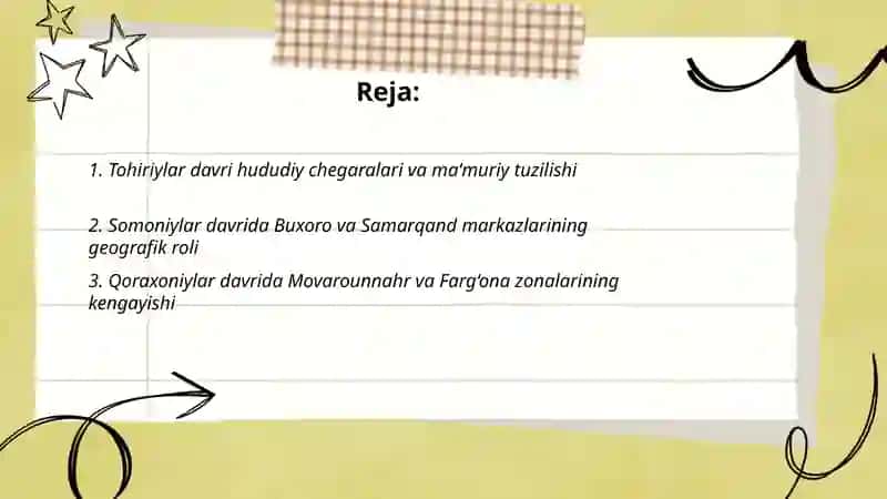Tohiriylar Somoniylar Qoraxoniylar Qoraxitoylar G‘aznaviylar Saljuqiylar davri tarixiy geografiyasi 2