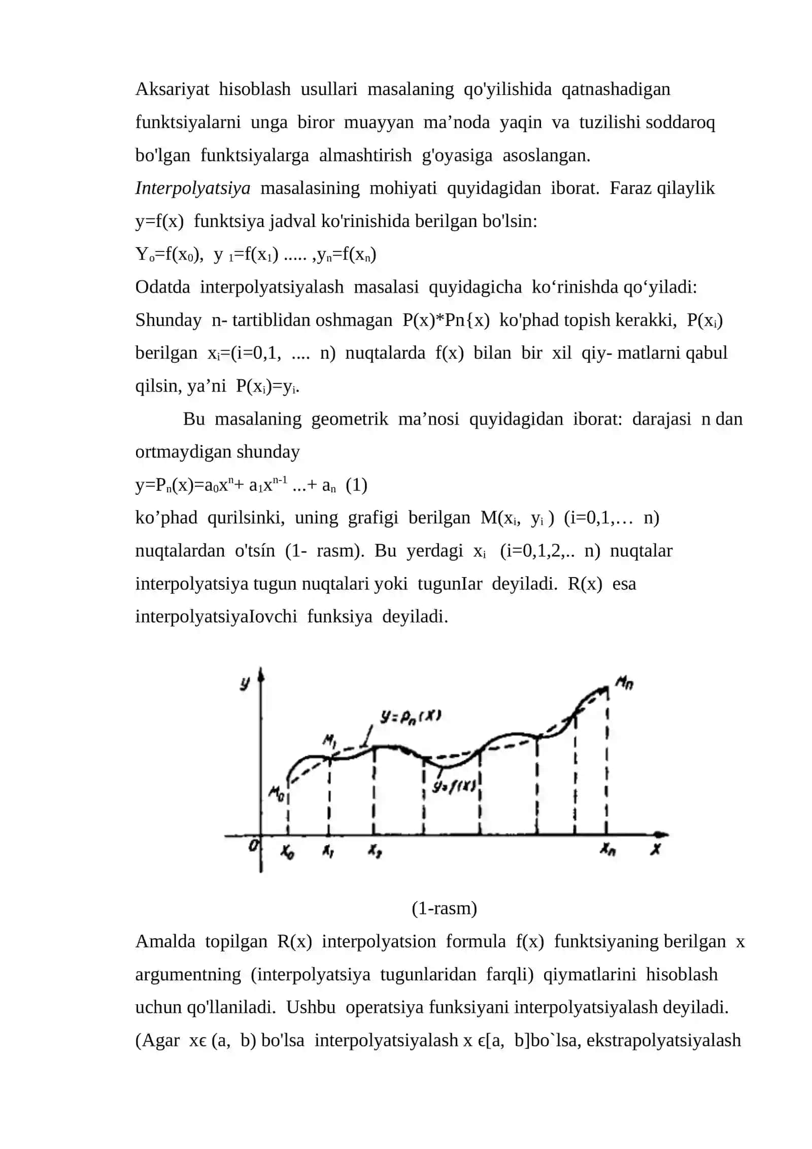 Nyuton interpolyatsiya masalalari 2