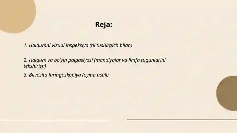 Halqumni tekshirish usullari 2