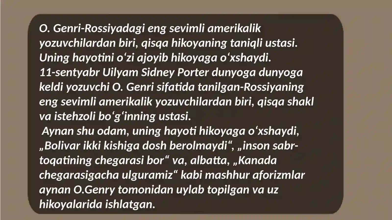 O' Genri hikoyalari 2