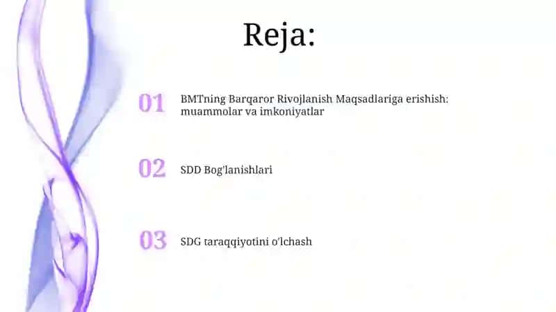 BMTning Barqaror Rivojlanish Maqsadlariga erishish: muammolar va imkoniyatlar 2
