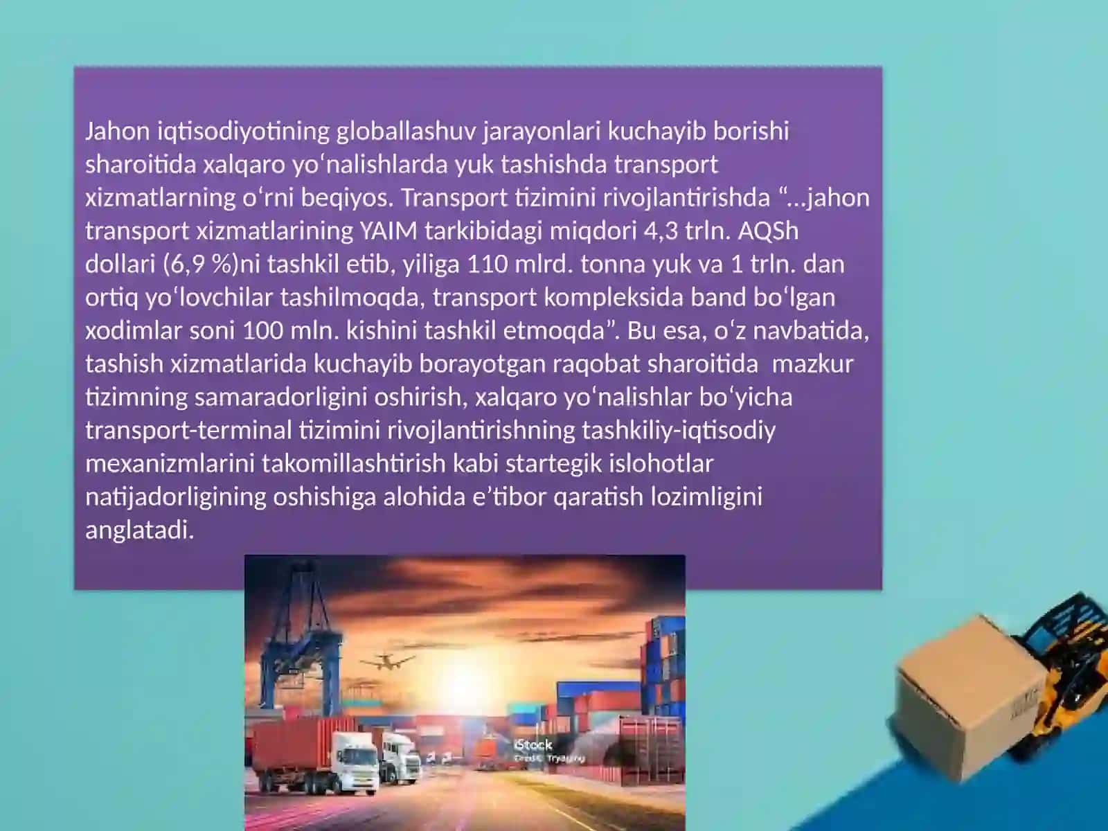Logistik xizmatlarini rivojlantirish 2