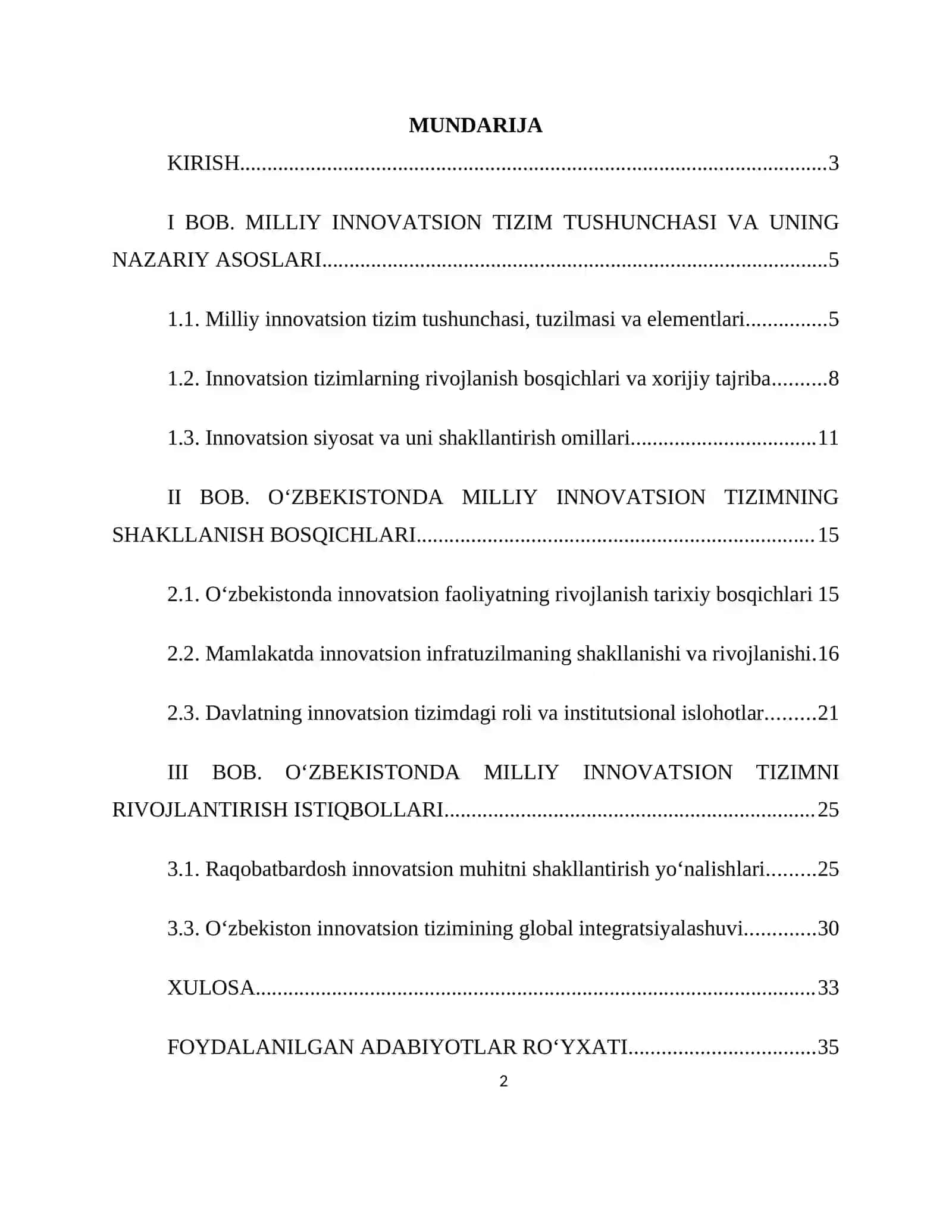 O'ZBEKISTONNING MILLIY INNOVATSION TIZIMI VA UNING SHAKLLANISHI 2
