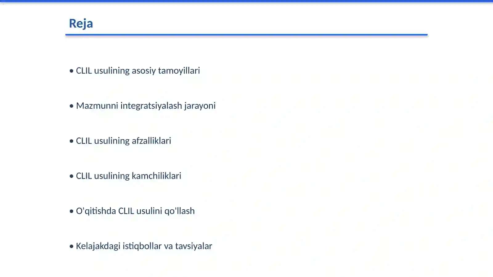 CLIL uslubida O'qitish 2