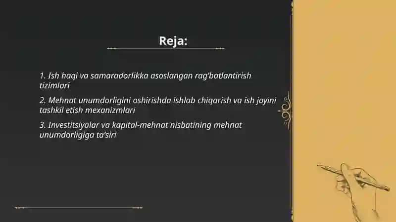 Mehnat unumdorligini oʻsishining iqtisodiy mexanizmlari 2