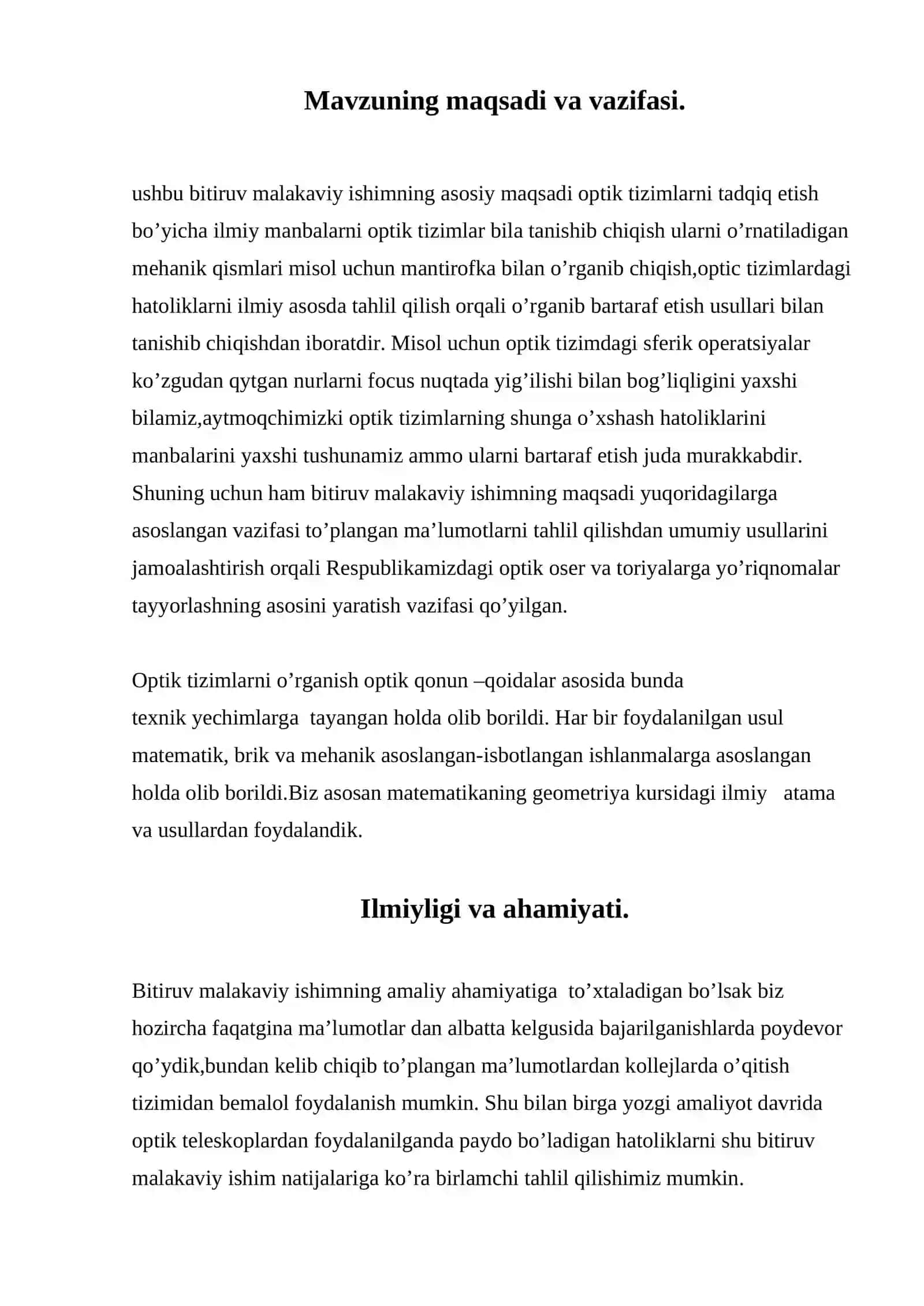 Mavzuning dolzarbligi 2