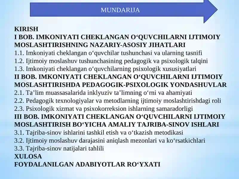 IMKОNIYАTI СHЕKLАNGАN О‘QUVСHILАRNI IJTIMОIY MОSLАSHTIRISHNING PЕDОGОGIK-PSIXОLОGIK JIHАTLАRI 2