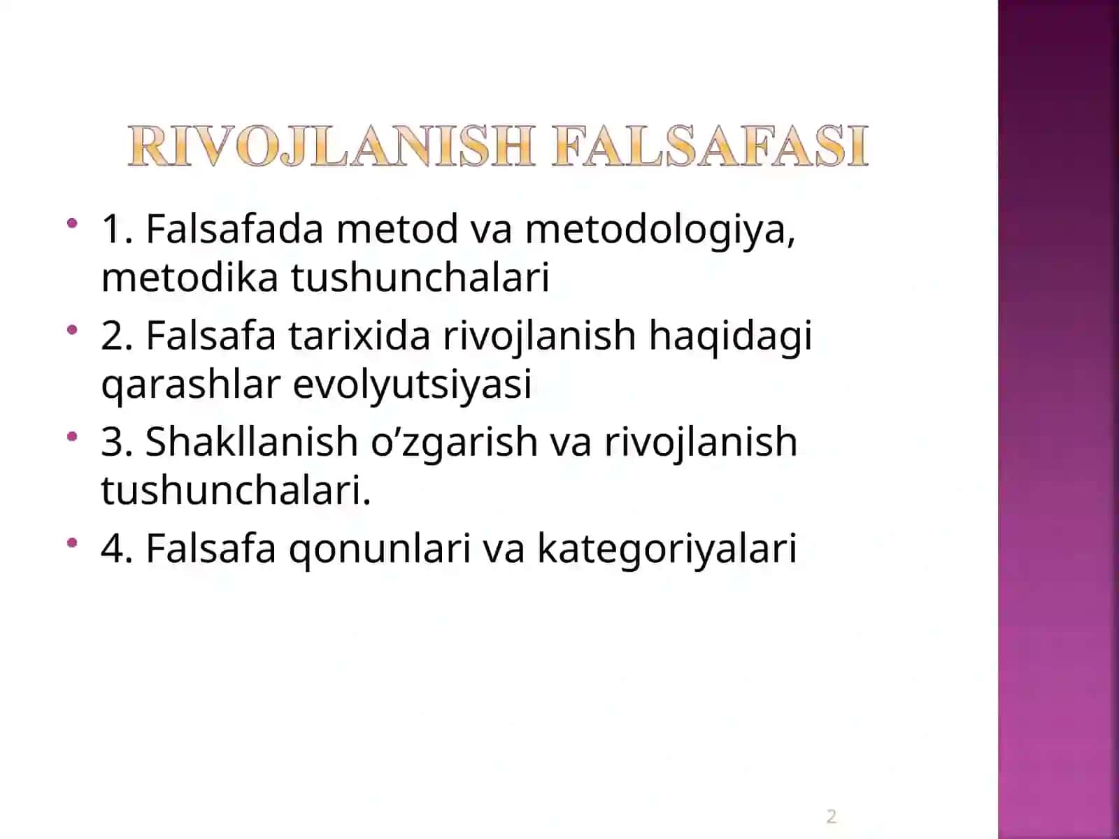 RIVOJLANISH FALSAFASI 2