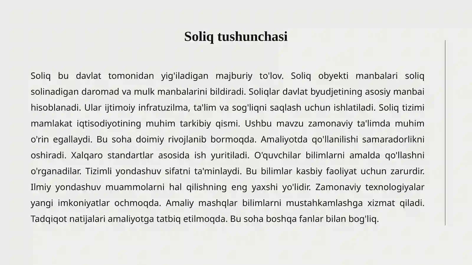 SOLIQ OBYEKTI MANBALARI 2