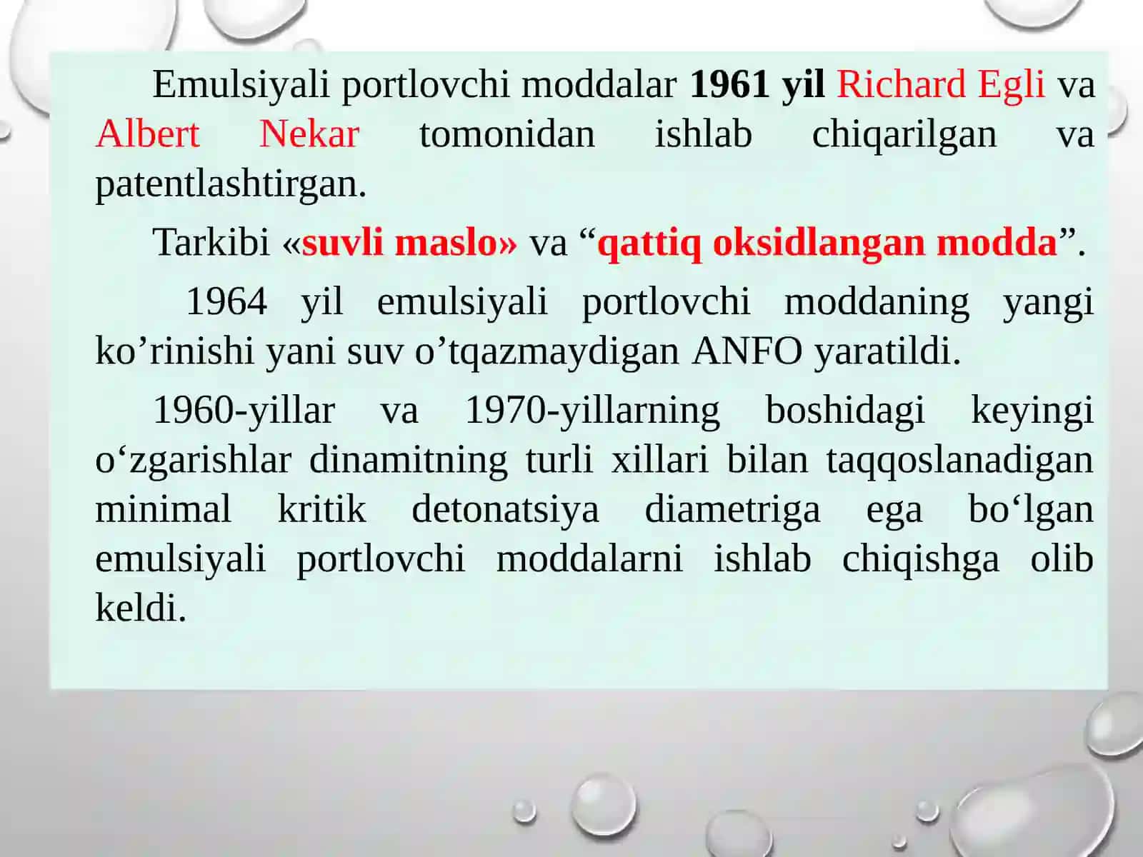 Emulsiyali portlovchi moddalar 2
