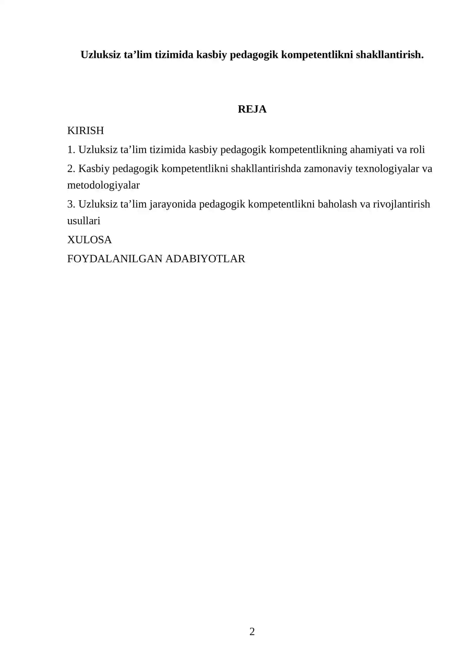 Uzluksiz ta’lim tizimida kasbiy pedagogik kompetentlikni shakllantirish 2