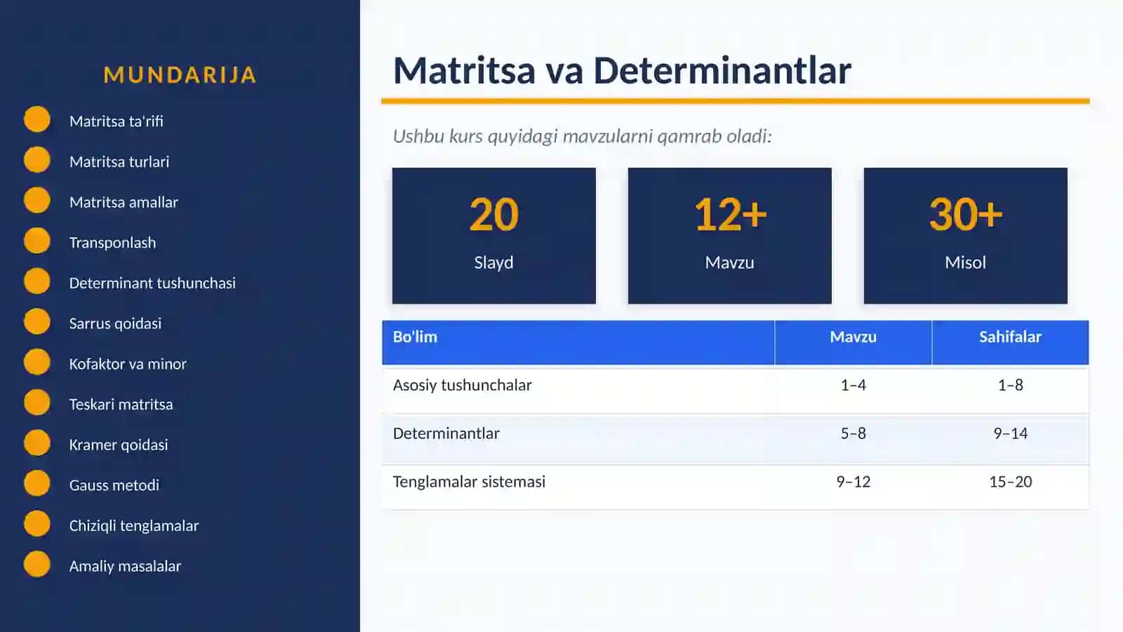 MATRITSA VA DETERMINANTLAR 2