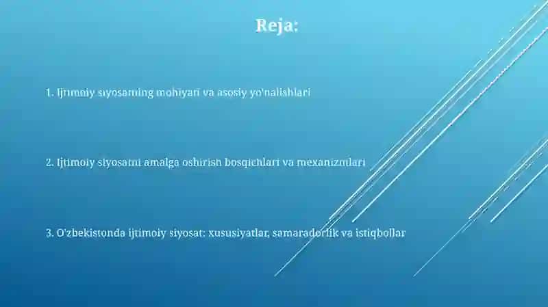 Ishtimoiy siyosat konsepsiyasi asosiy bosqichlar uni amalga oshirish 2