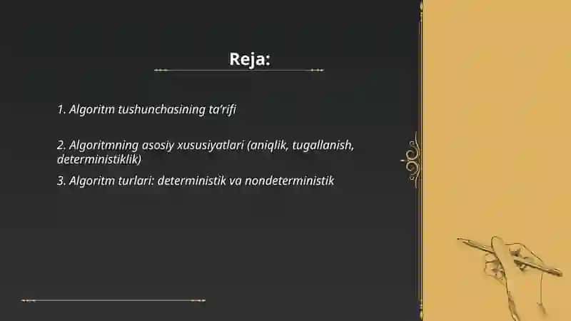 Algoritm tushunchasi 2