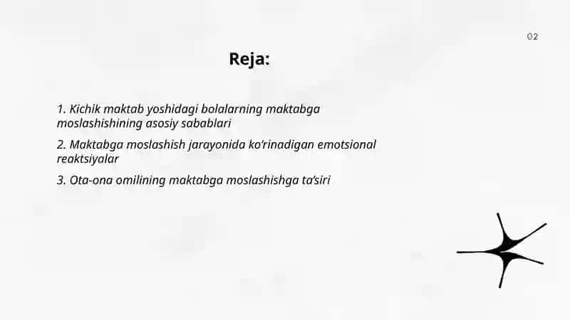 Kichik maktab yoshidagi bolaning maktabga moslashishi mumomosi 2
