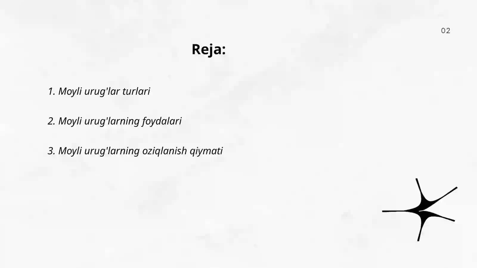 Moyli urug'larni qabul qilish 2