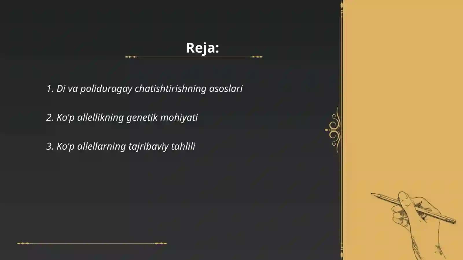 Di va poliduragay chatishtirishning asoslari 2