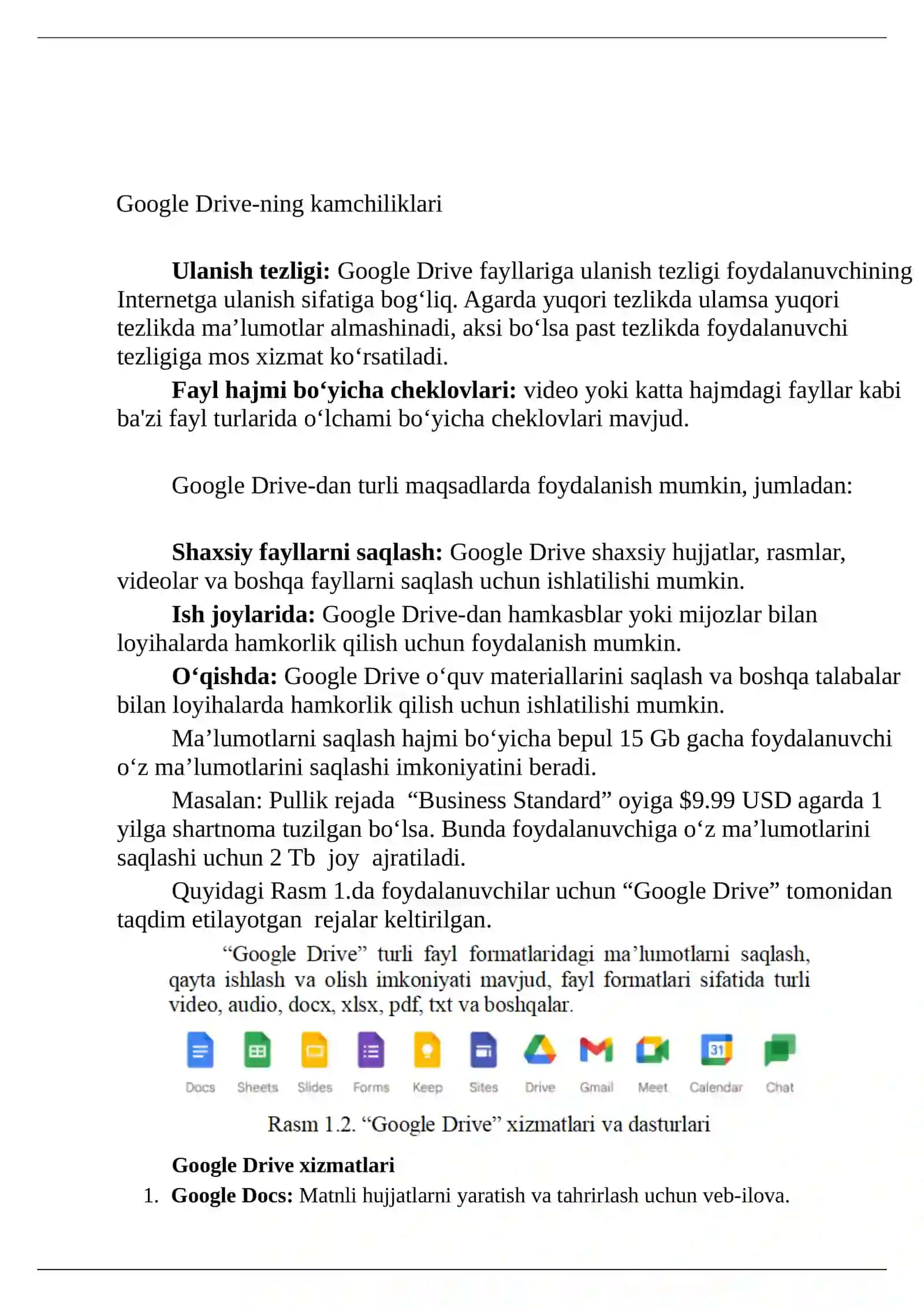 GoogleDrive Bulut tizimida ishlash 2