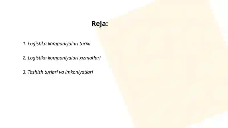 Logistika kompaniyalari 2
