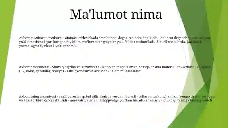 Axbarot Nima Va Uning Manbalari 2