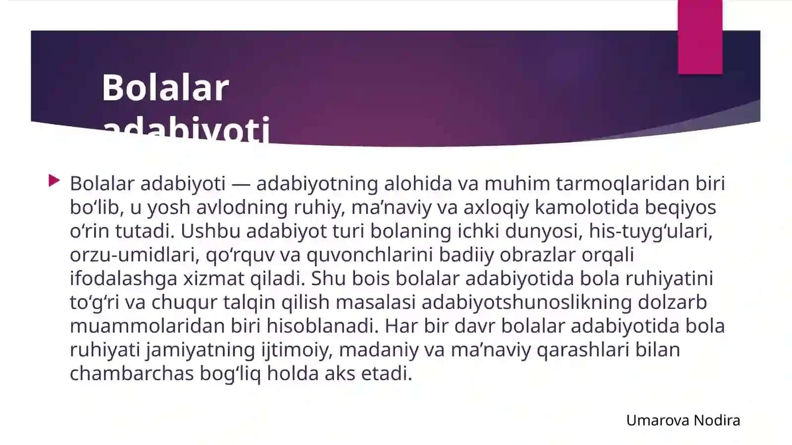Zafar Isomiddinov, Abdusaid Ko‘chimov, Zulfiya Mo’minova, Kavsar Turdiyevalar ijodida bola ruhiyati talqini 2