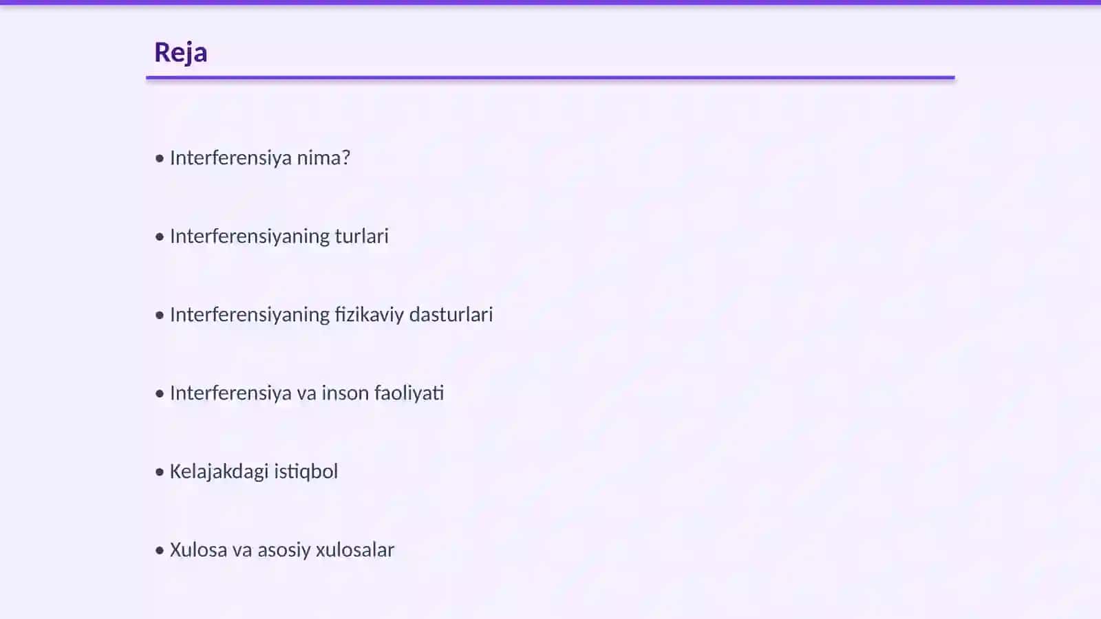 Interferensiya: Fiziologik va Fiziqiy Asoslar 2