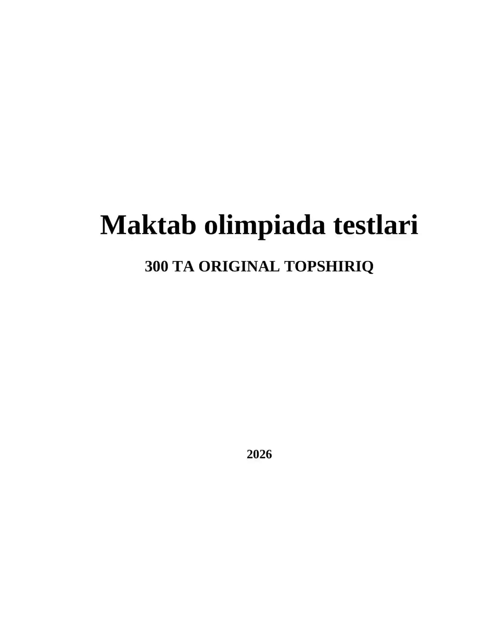 Maktab olimpiada testlari 2