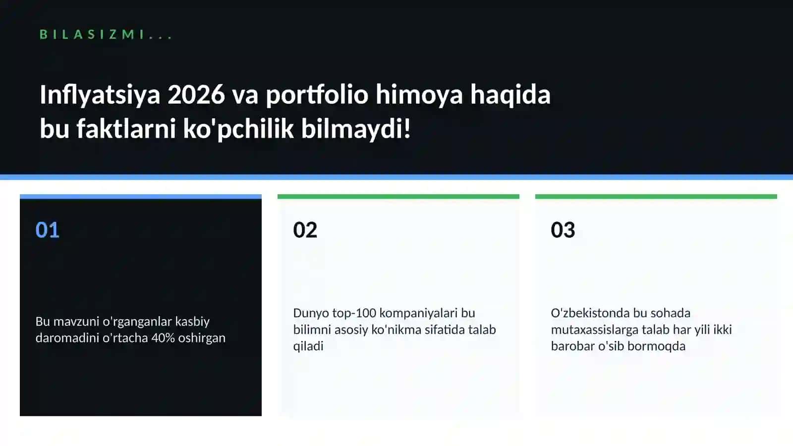 Inflyatsiya 2026 va portfolio himoya 2