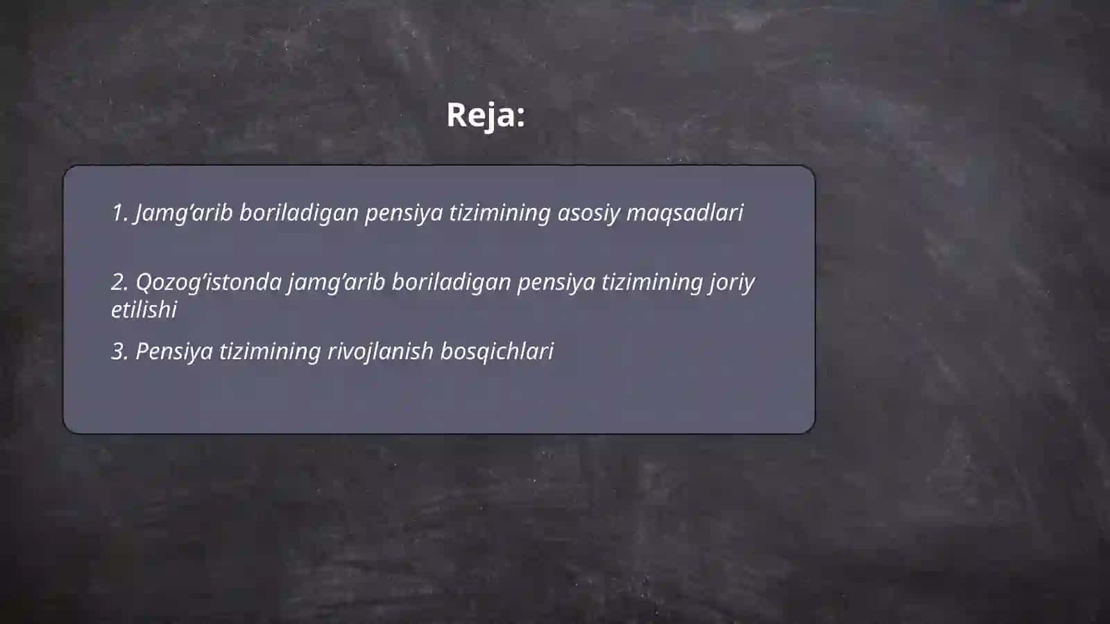 Qozog’iston Respublikasida jamg’arib boriladigan pensiyanig rivojlanishi va bosqichlari 2