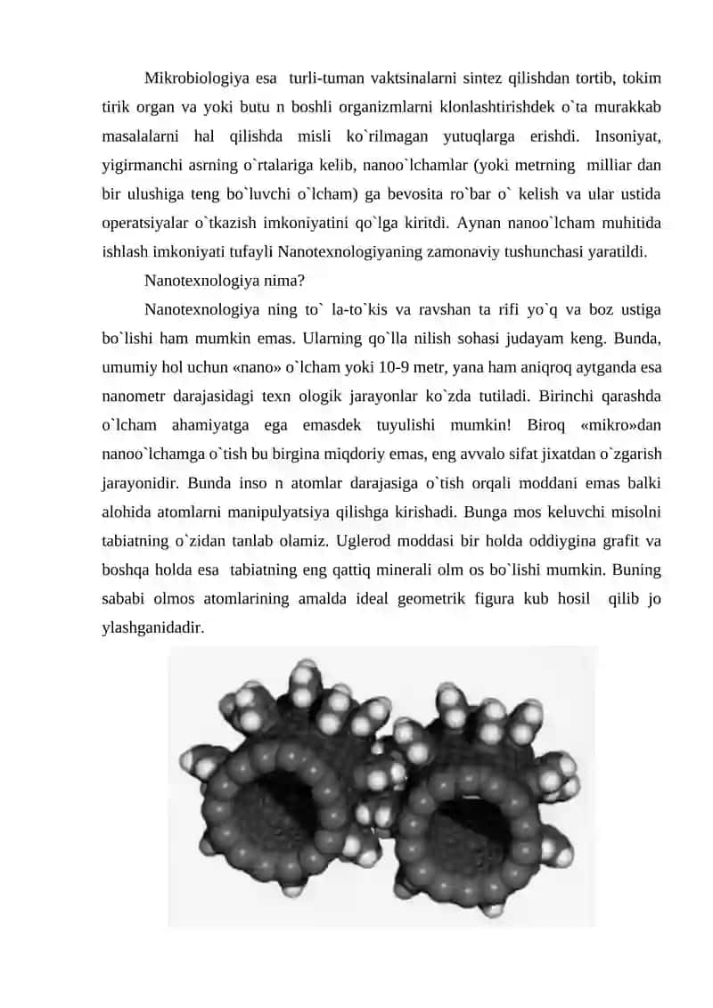 NANO O`LCHAMLI KLASTERLAR VA KRISTALLAR. NANO TEXNOLOGIYA 2