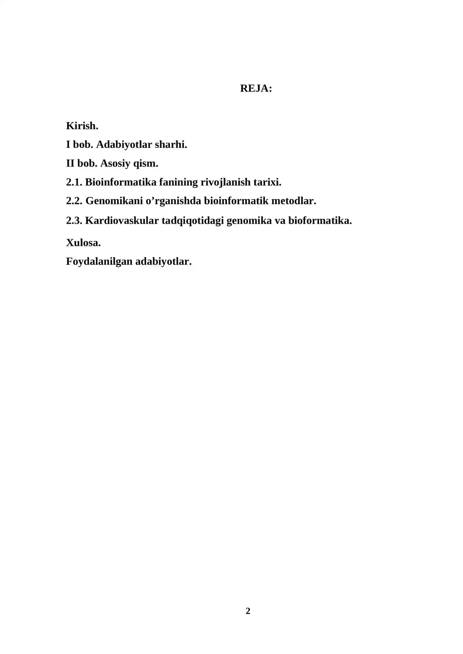 Genomikani o’rganishda bioinformatikaning ro’li 2