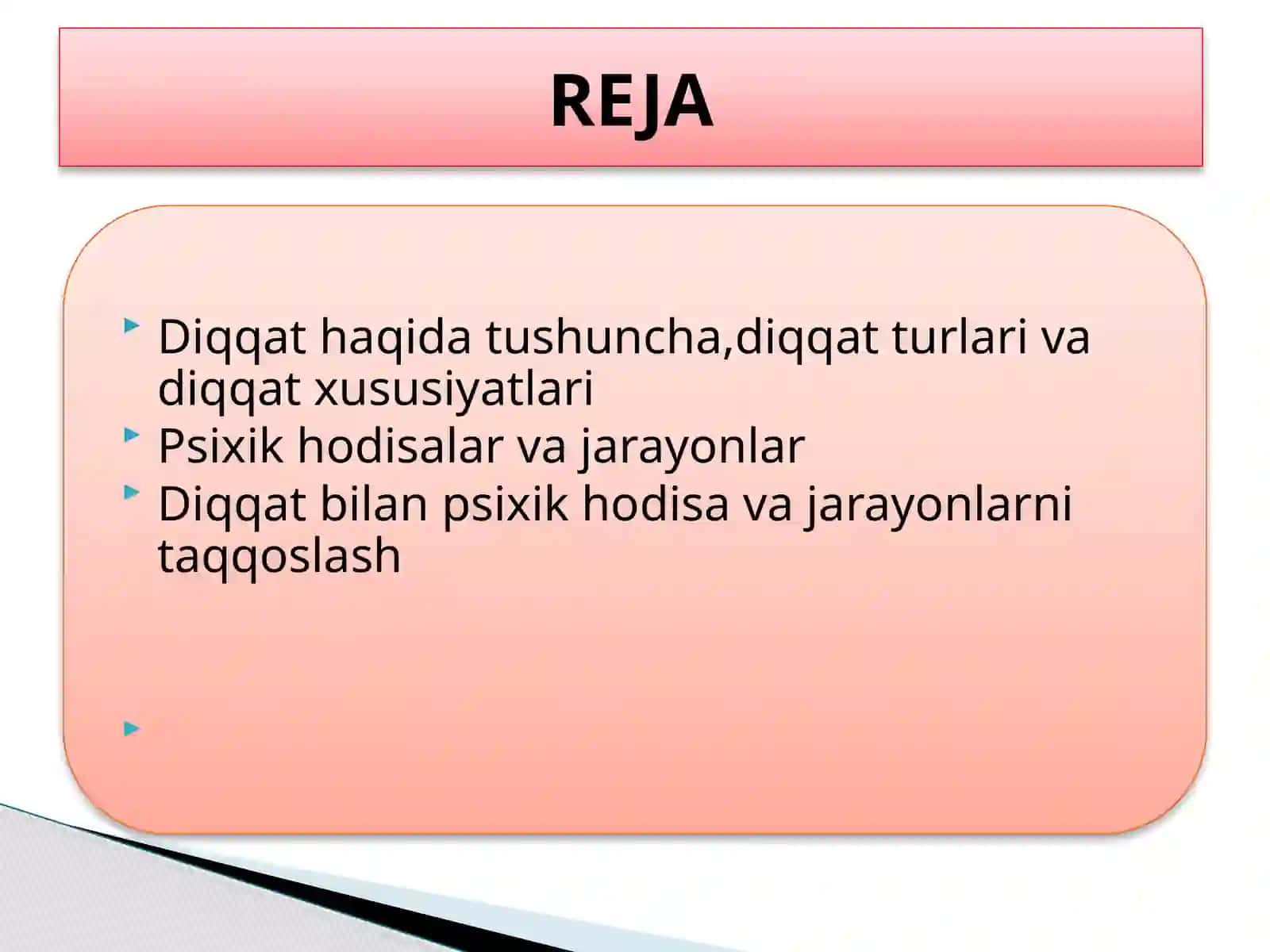 Diqqatni boshqa psixik hodisa va jarayonlar orqali taqqoslash 2