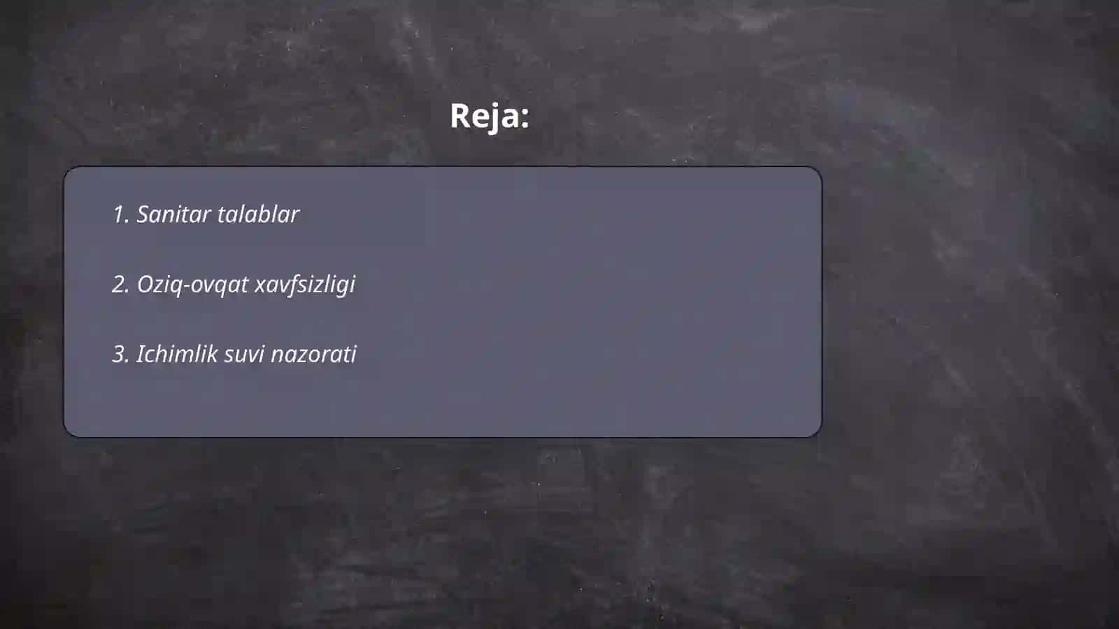 Sanitar talablar 2