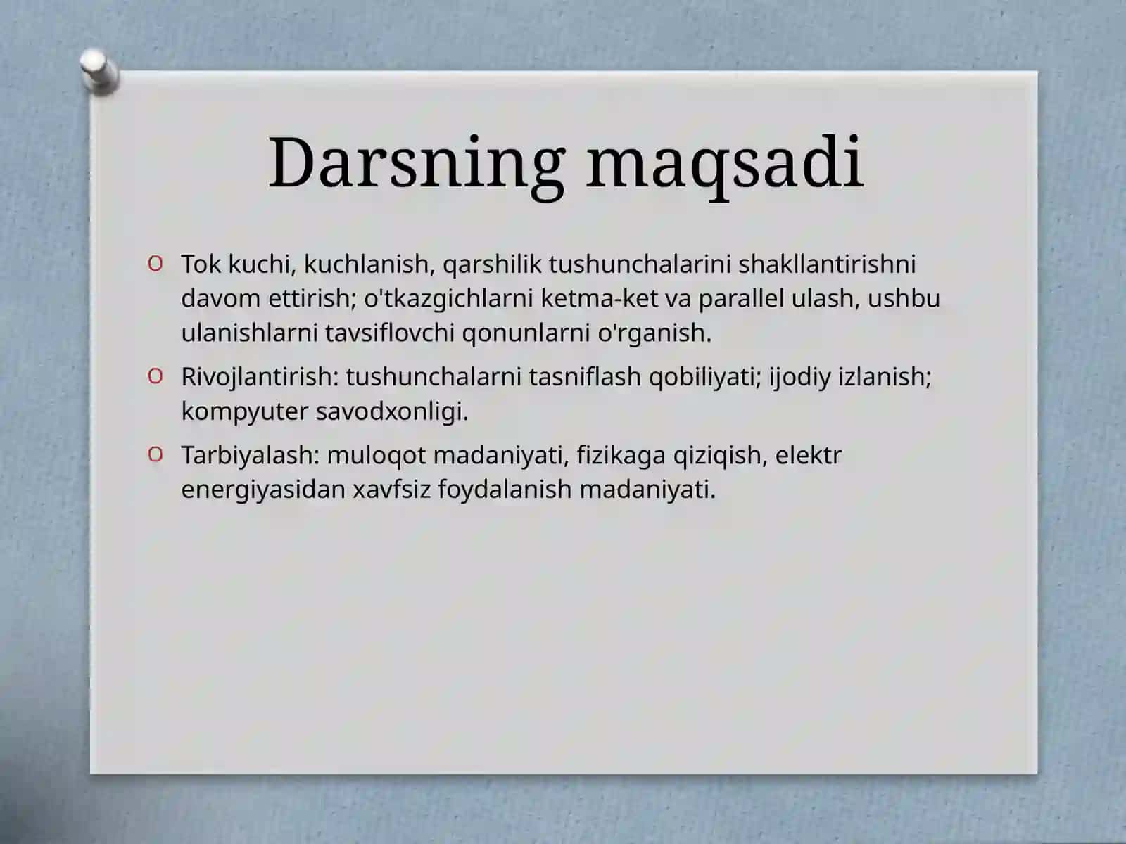 Fizika - O'tkazgichlarni ketma-ket va parallel ulash (8-sinf) 2