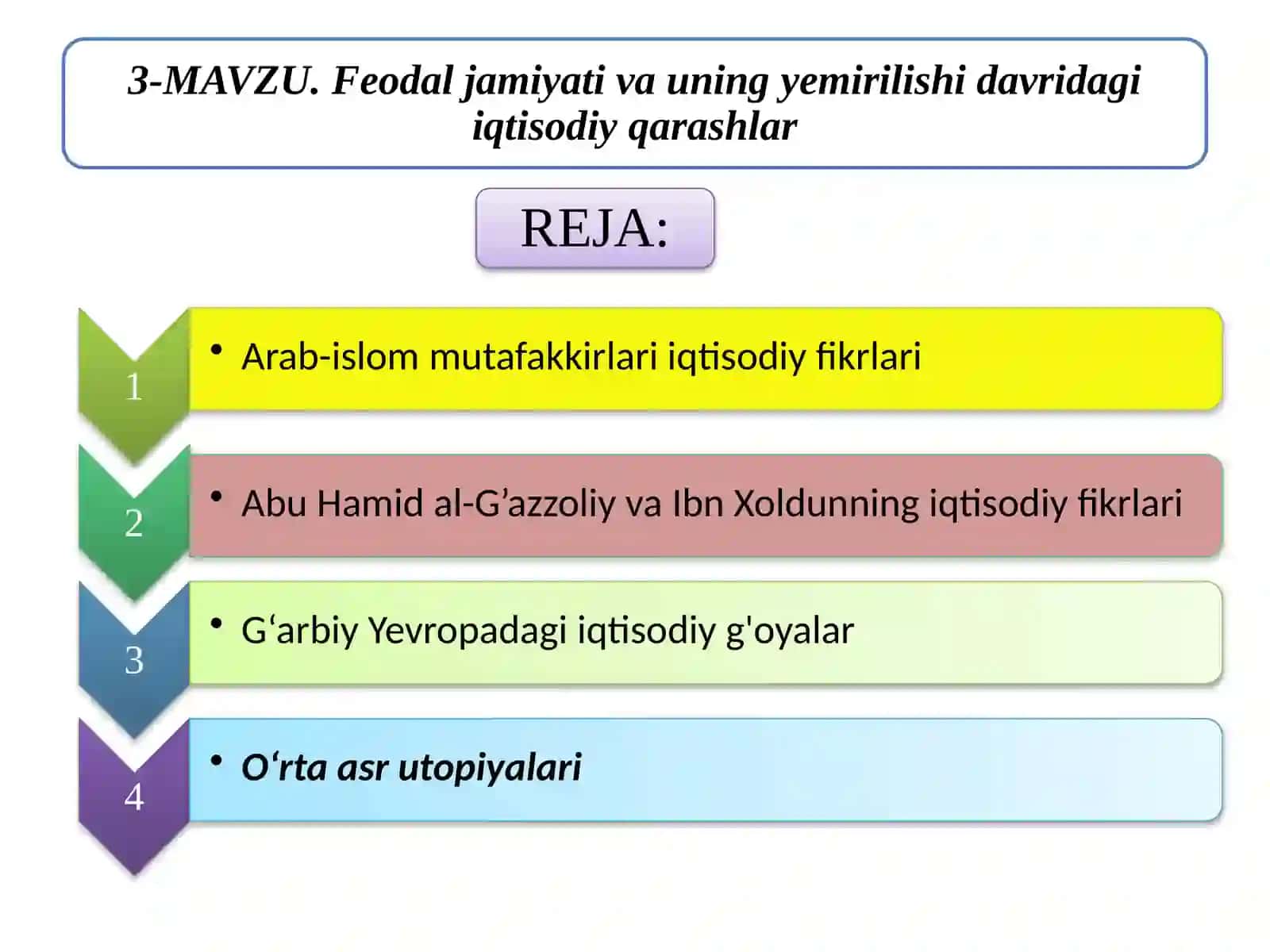 FEODAL JAMIYATI VA UNING YEMIRILISH DAVRIDAGI IQTISODIY TA’LIMOTLAR 2