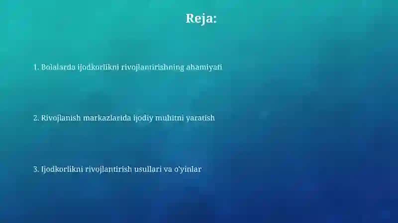 Bolalarda Ijodkorlikni Rivojlantirish 2