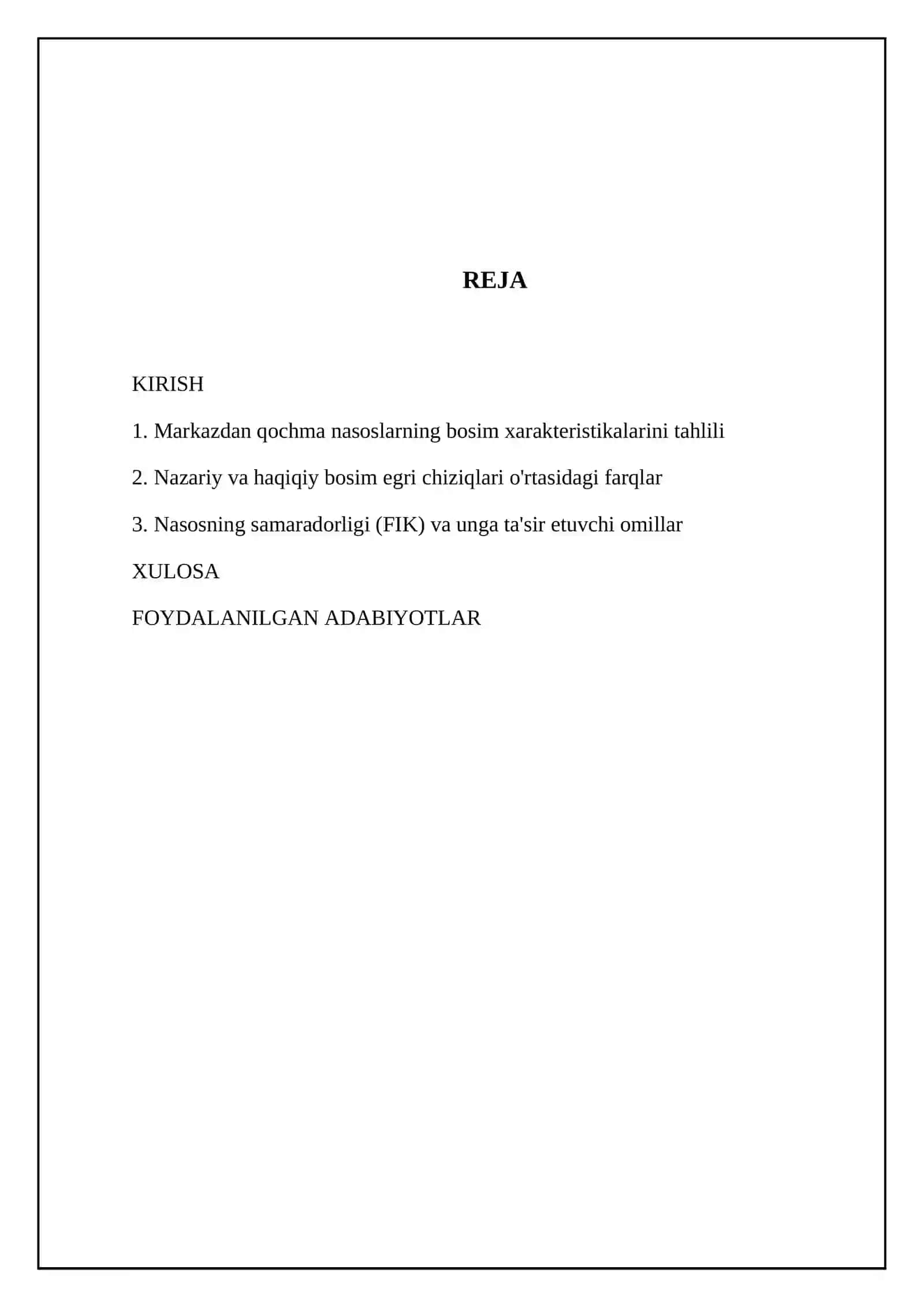 Markazdan qochma nasoslarning xarakteristikalari 2
