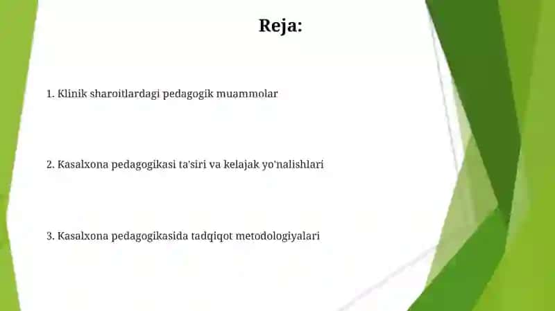 Kasalxonada pedagogika tadqiqotlari 2
