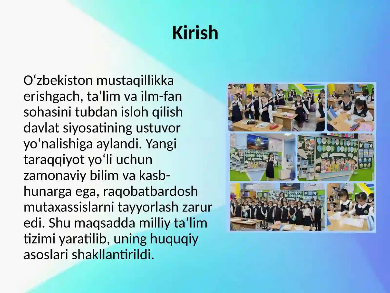 Milliy ta’lim tizimining tashkil etilishi va ilm-fan taraqqiyoti 2