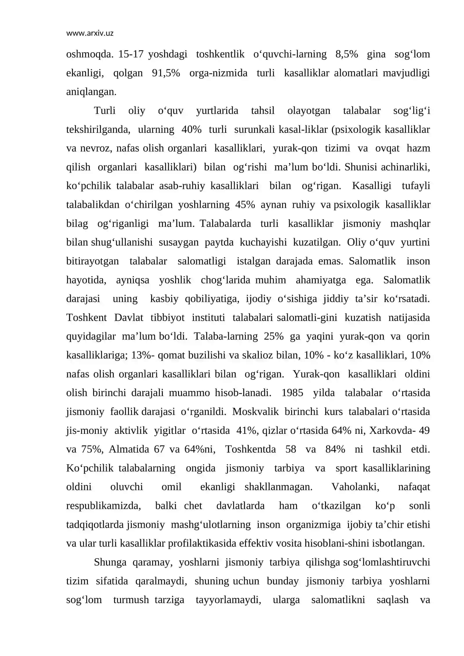 Valeologiya kursining tuzilishi 2