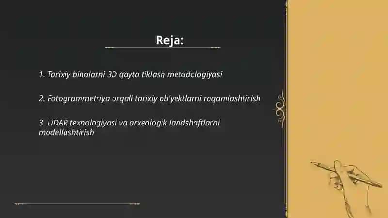 3D modellashtirishning tarixiy tadqiqotlarda qo‘llanilishi 2