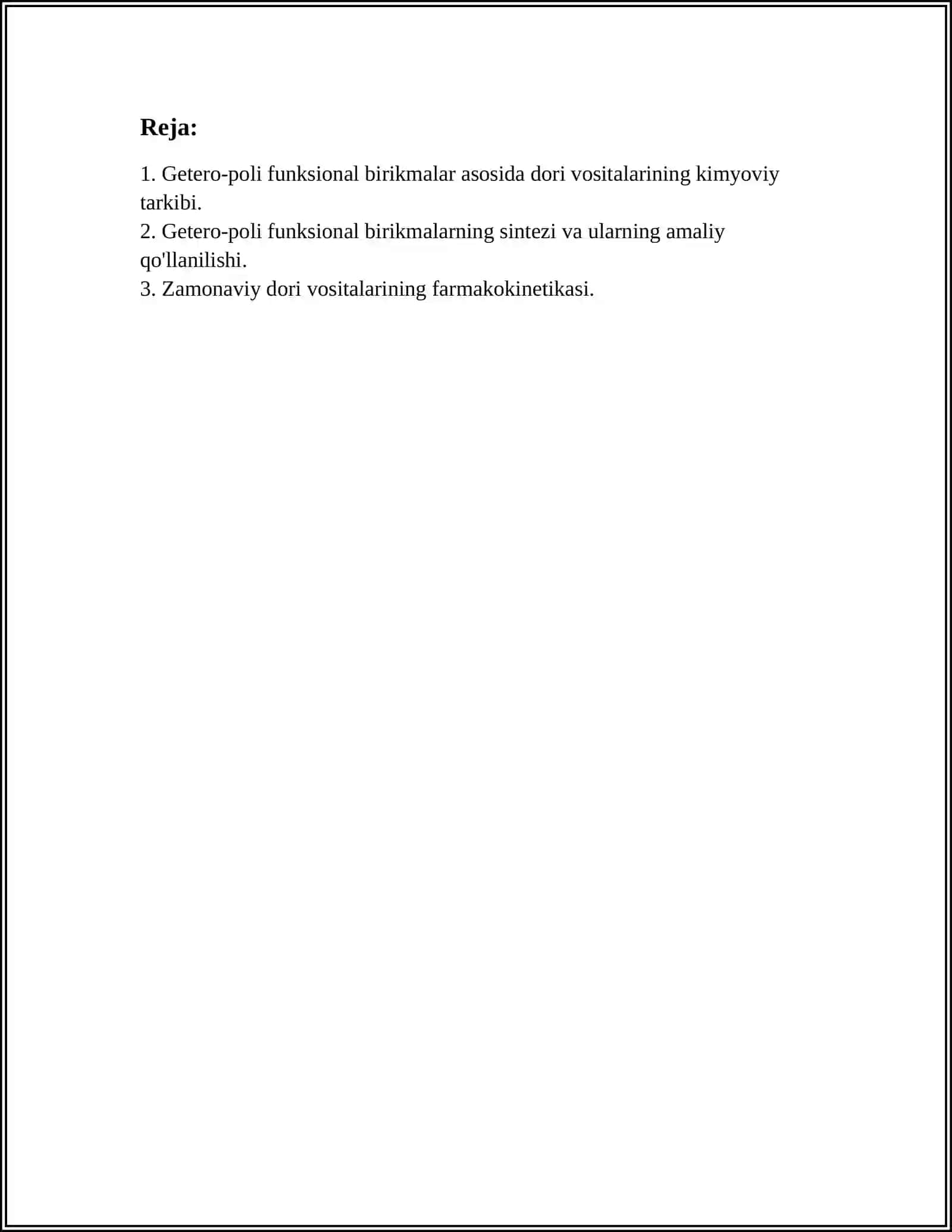 GETERO- VA POLIFUNKSIONAL BIRIKMALAR ASOSIDA ISHLAB CHIQARILADIGAN ZAMONAVIY DORI VOSITALARI 2