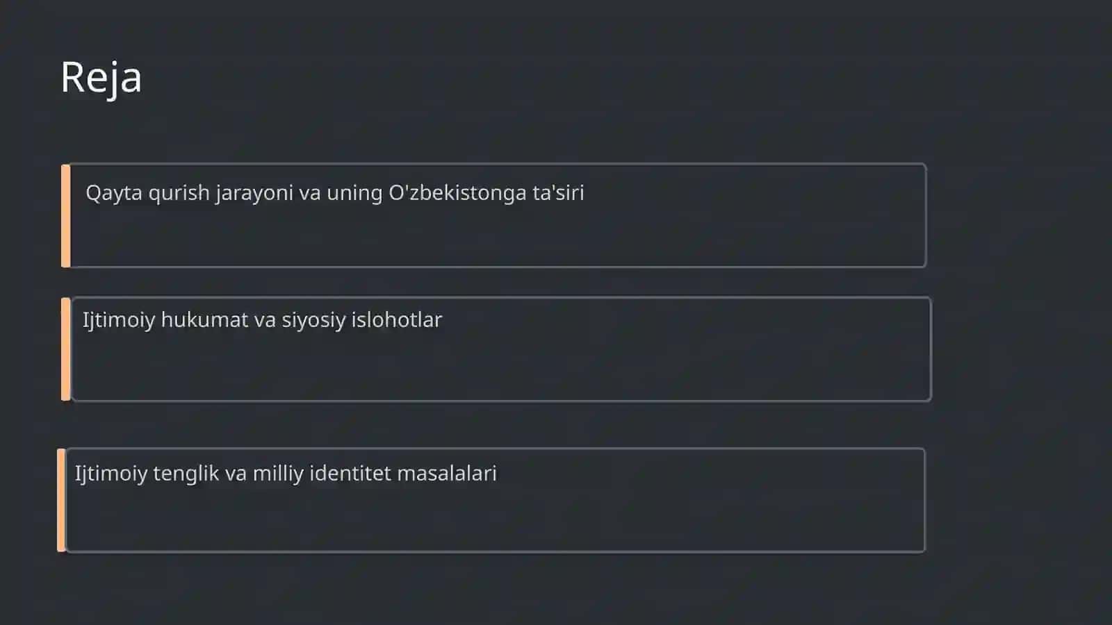 Qayta qurish yillarida O'zbekistondagi ijtimoiy siyosiy vaziyat 2