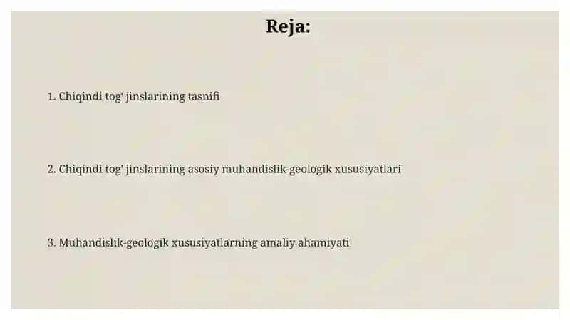 Chiqindi tog' jinslarining tasnifi va nomlanishi 2