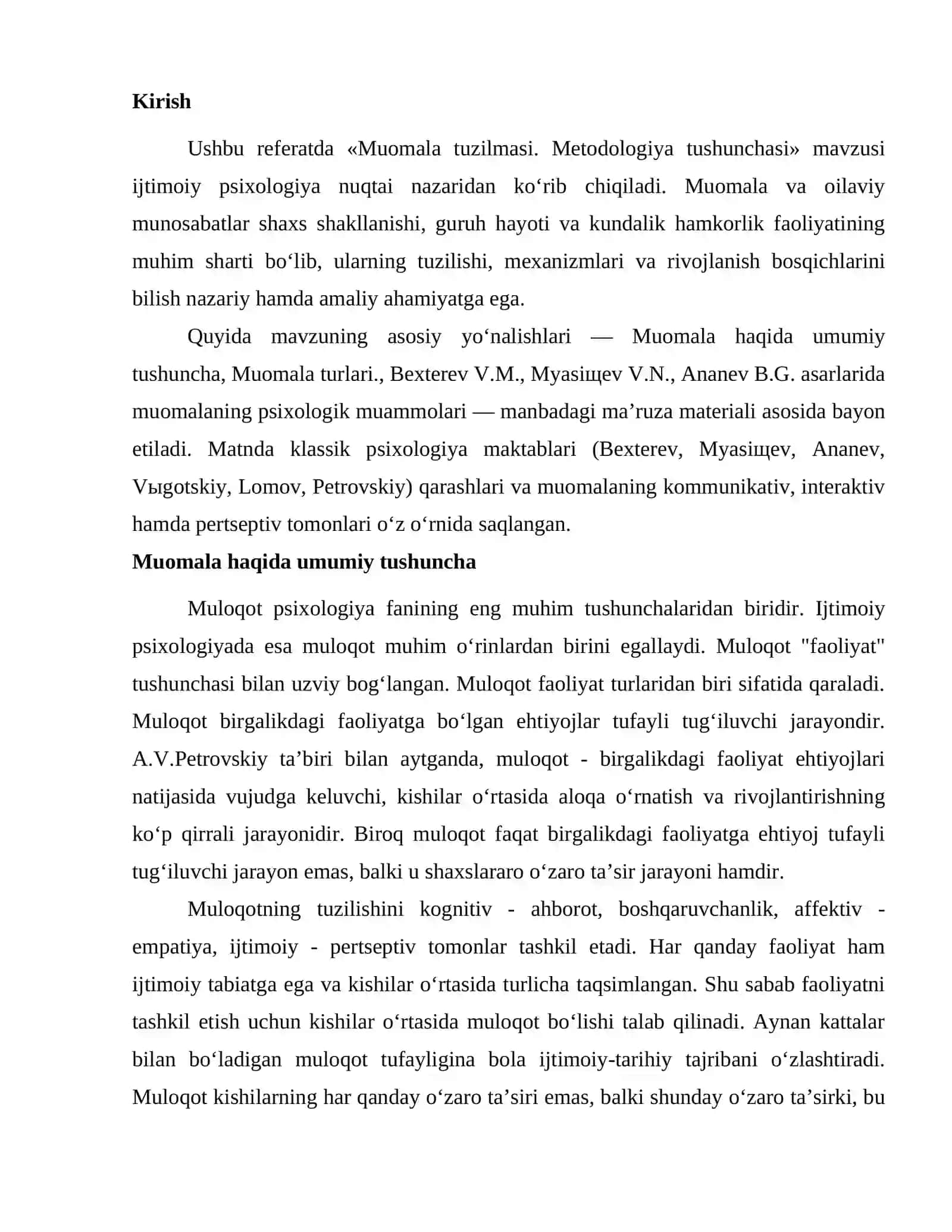 Muomala tuzilmasi. Metodologiya tushunchasi 2